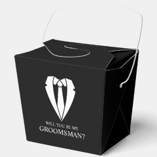Ballotins Costume Mariage noir et Cravate Groomsman Proposit