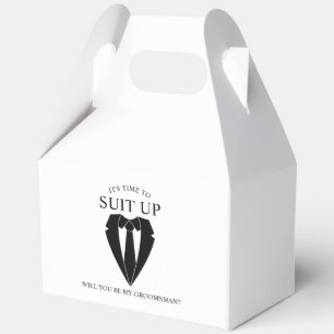 Ballotins Costume Mariage noir et Cravate Groomsman Proposit