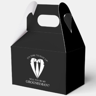 Ballotins Costume Mariage noir et Cravate Groomsman Proposit