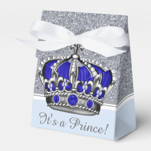 Ballotins Couronne argentée bleue Prince garçon Baby Shower
