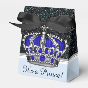 Ballotins Couronne argentée bleue Prince garçon Baby Shower