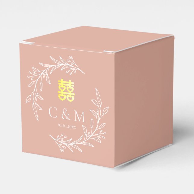 Ballotins Couronne de feuilles rose poussiéreuse boho pour m (Verso)