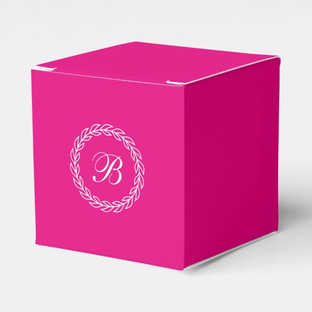 Ballotins Couronne de laurier rose Fuchsia avec Monogramme (Verso)