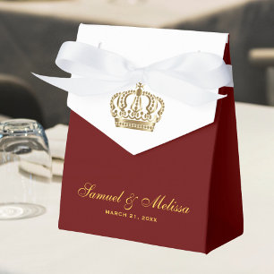 Ballotins Couronne de mariage ornée rouge or élégante