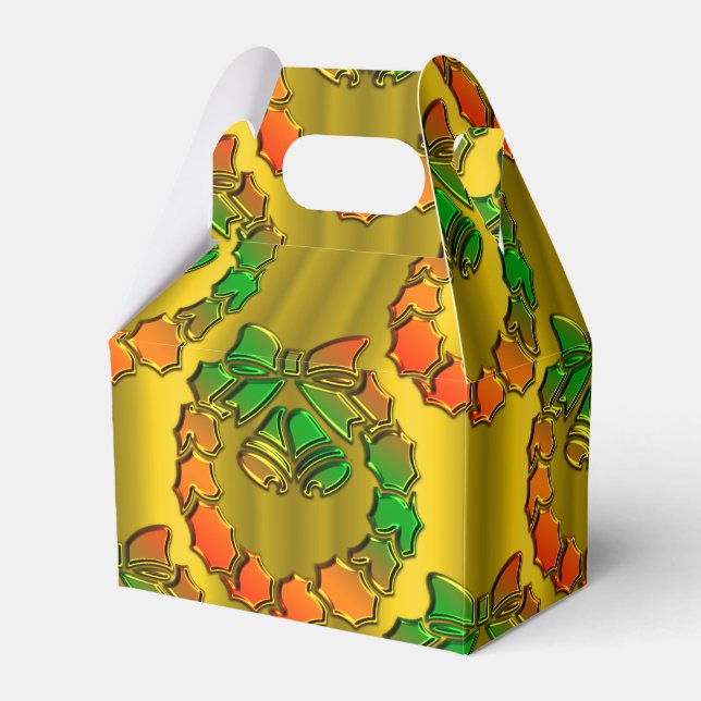 Ballotins Couronne de Noël brillante or et verte (Verso)