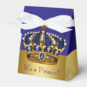 Ballotins Couronne de prince héritier bleu or Baby Shower