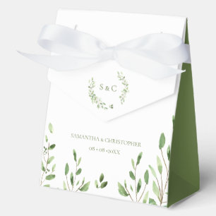 Ballotins Couronne de verdure à l'aquarelle monogramme maria