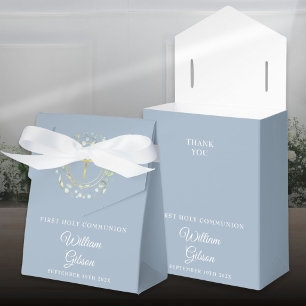 Ballotins Couronne de verdure pour première communion bleu p