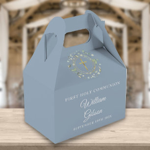 Ballotins Couronne de verdure pour première communion bleu p