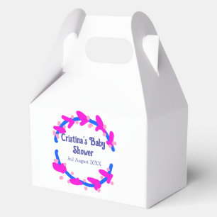 Ballotins Couronne florale bébé shower bleu violet bohème aj