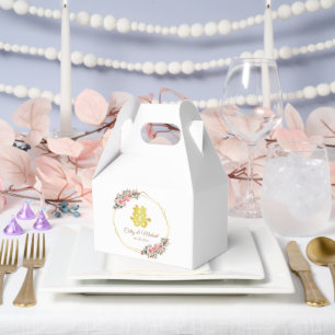 Ballotins Couronne florale géométrique dorée pour mariage ch