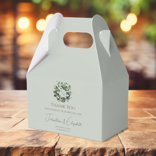 Ballotins Couronne Monogramme Eucalyptus moderne   Vert sage