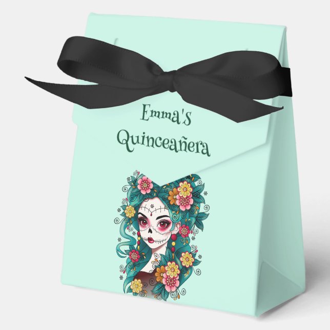 Ballotins Crâne à sucre Dia de Muertos Quinceañera espagnol (Recto)