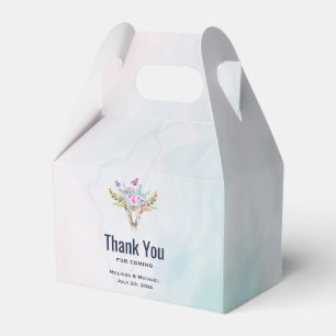 Ballotins Crâne Boho avec Papillons et Fleurs Merci