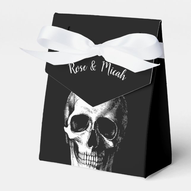Ballotins Crâne gothique Halloween Mariage Faveur Boxes (Verso)