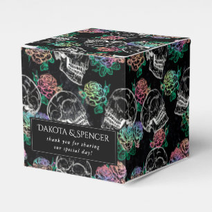 Ballotins Crânes et Roses Ombre   Merci gothique en verre