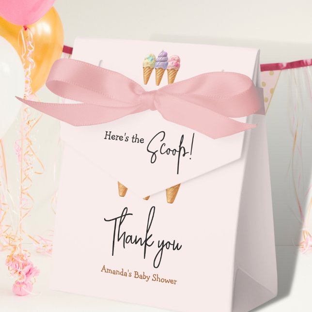 Ballotins Crème glacée douce été ici Baby shower Scoop (Créateur téléchargé)