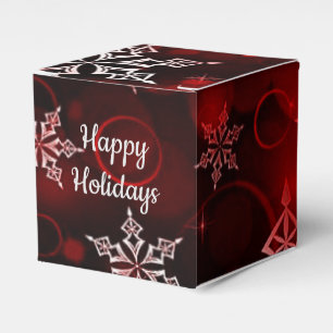 Ballotins Crimson Red Snowflake Motif Cube