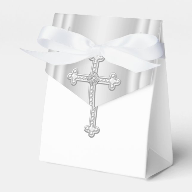 Ballotins Croix Blanche Élégante Première Communion (Verso)