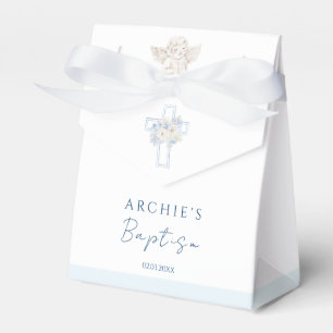 Ballotins Croix Bleue Florale Ange Baptême