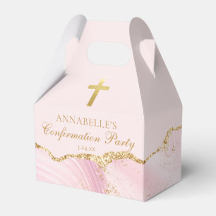 Ballotins Croix chrétienne en or rose pour la fête de confir