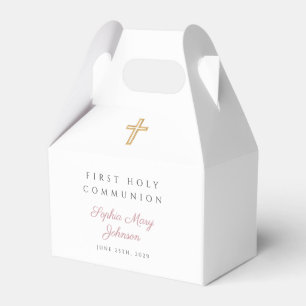 Ballotins Croix religieuse fille rose première communion