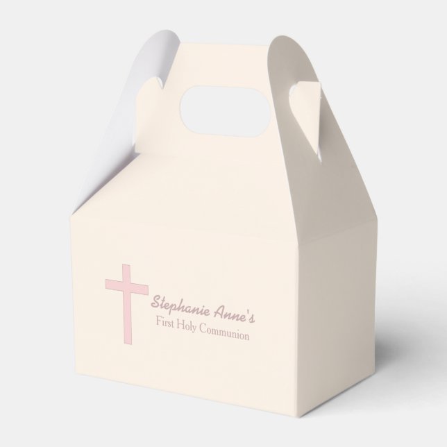 Ballotins Croix rose pastel communion (Verso)