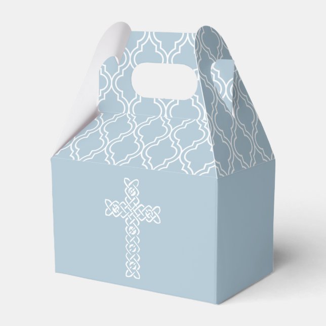 Ballotins Croix sur acier bleu première communion (Verso)