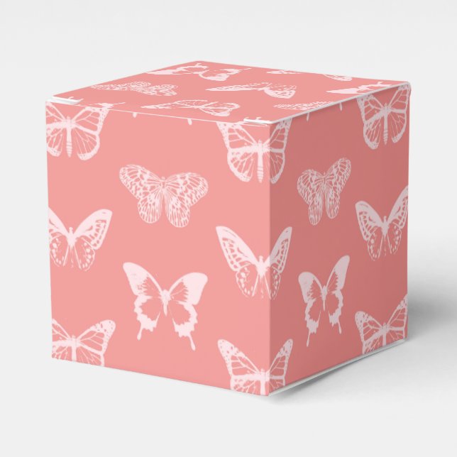 Ballotins Croquis de papillon, rose corail (Verso)