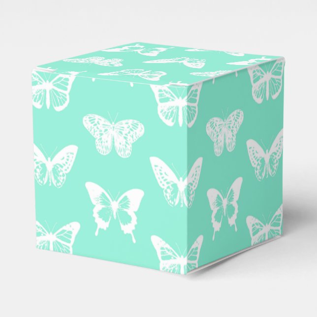 Ballotins Croquis papillon, aqua et blanc (Verso)