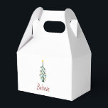 Ballotins Croyez fête de Noël À feuillage persistant Tree Fe<br><div class="desc">Croyez Noël fête fête de faveur boîte avec un arbre à feuillage persistant à la main mignon dessiné et design de typographie simple. Avec la typographie personnalisable lettrage vous ajoutez votre propre texte. Idéal pour offrir cette saison des Fêtes.</div>