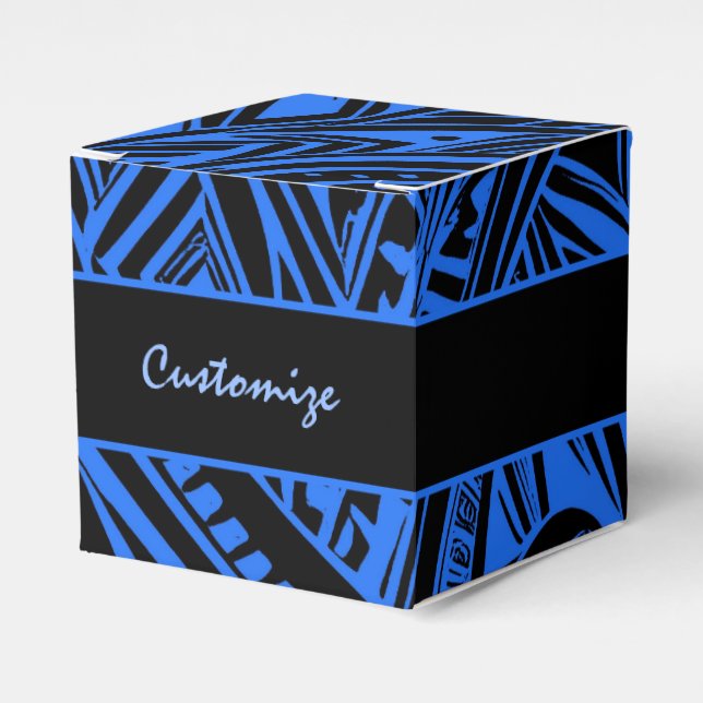 Ballotins Cube Abstraite Tribale Noire Et Bleue (Verso)