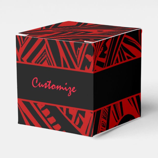 Ballotins Cube Abstraite Tribale Noire Et Rouge (Verso)