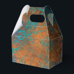 Ballotins Cuivre patiné grunge et turquoise<br><div class="desc">Boîte à cadeaux vintage étincelante en damas de couleur sarcelle et cuivre avec des accents d'aqua.</div>