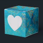 Ballotins Cuivre patiné grunge et turquoise<br><div class="desc">Boîte à faveurs à motif damassé sarcelle et cuivre vintage étincelant.</div>