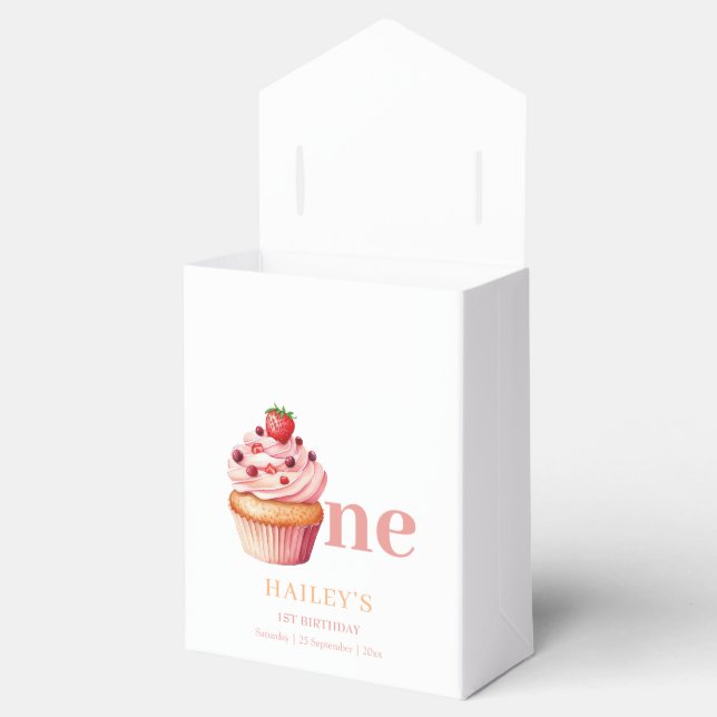 Ballotins Cupcake Anniversaire Invitation, Filles 1er Annive (Ouvert)