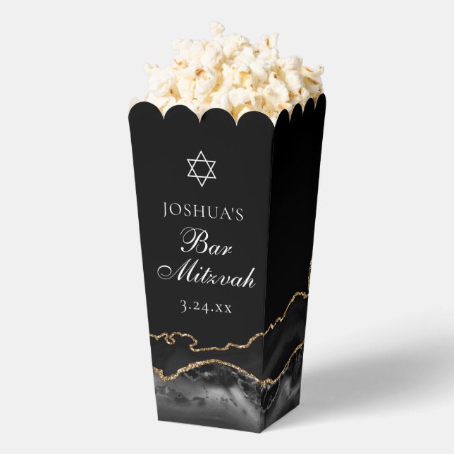 Ballotins Custom Black Gold Bar Mitzvah Party Popcorn (Sauté)