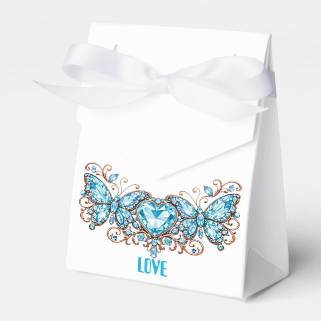 Ballotins Custom Blue Butterflies Love Valentine Day Gift (Verso)