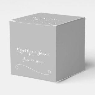 Ballotins Custom Elegant Grey Blanc Mariage Faveur Boxes