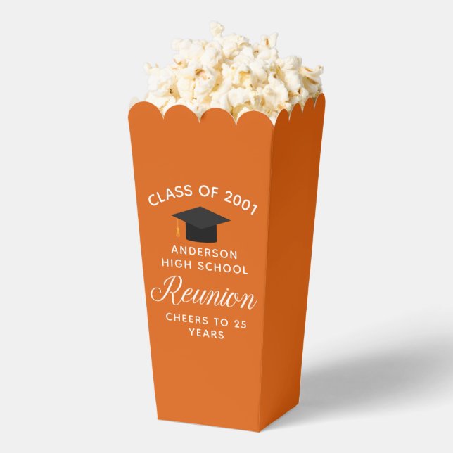 Ballotins Custom Orange High School Reunion Party Popcorn (Sauté)
