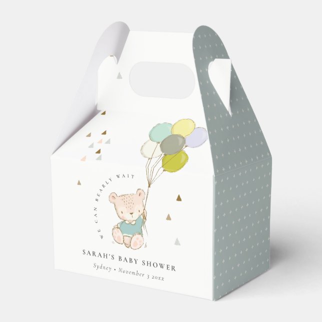 Ballotins Cute Aqua Bearly Wait Bear Baby shower de ballon (Verso)