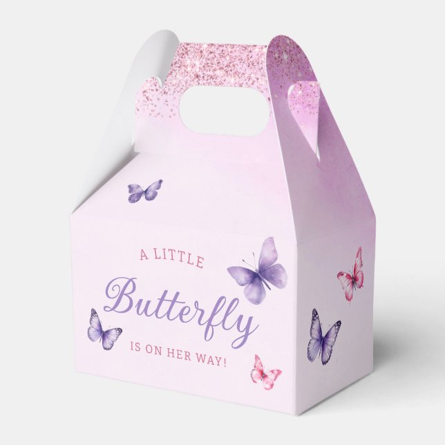 Ballotins Cute Aquarelle Papillon violet fille Baby shower (Verso)