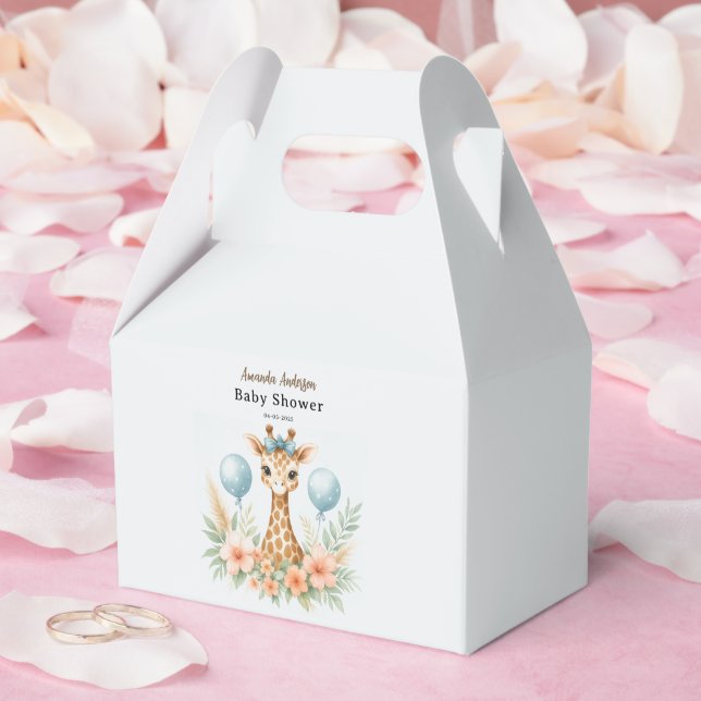 Ballotins Cute Baby Giraffe Boy Baby Shower | Blue Safari (Mariage)