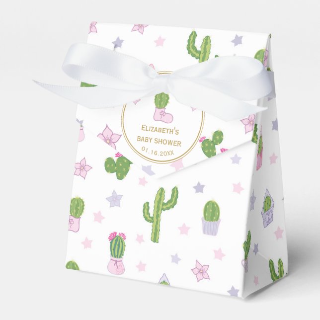 Ballotins Cute Baby shower Cactus personnalisé Merci (Verso)