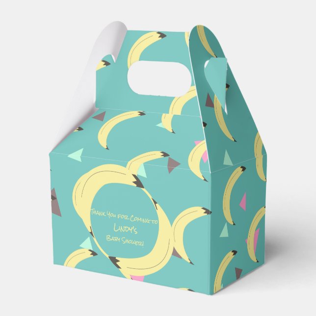 Ballotins Cute Banana Bunch Baby shower Confetti Turquoise (Verso)