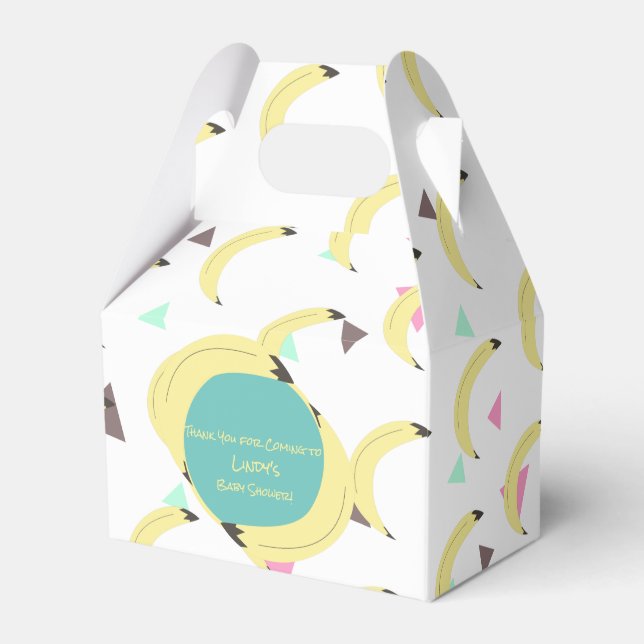 Ballotins Cute Banana Bunch Turquoise Confetti Baby shower F (Verso)