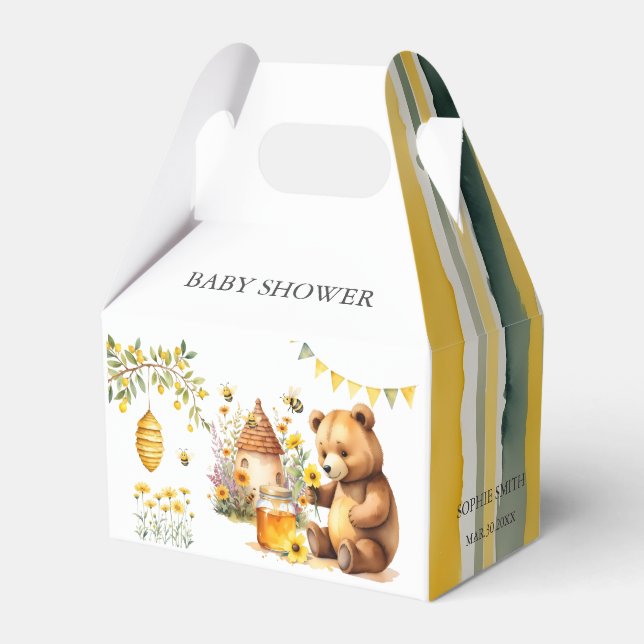 Ballotins Cute Bear Honey Bee Hive Baby shower (Verso)