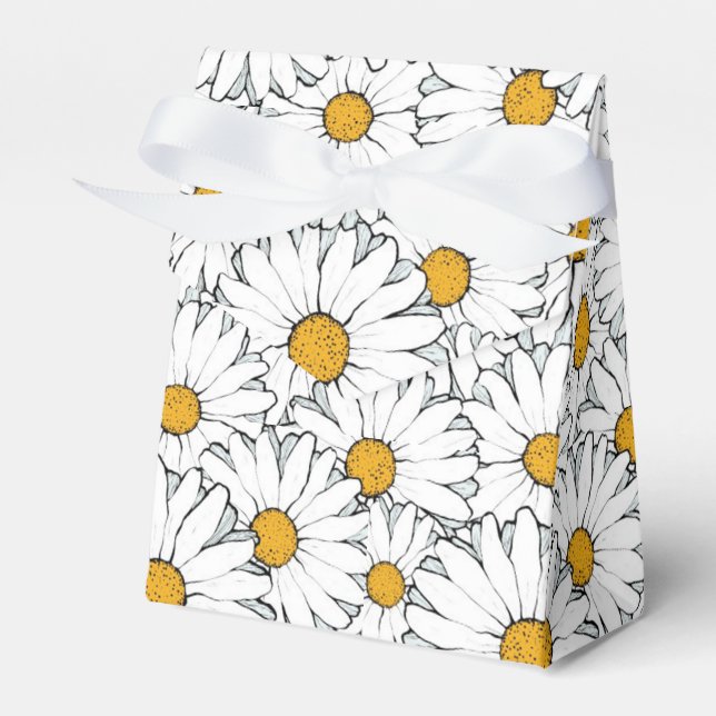 Ballotins Cute Blanc Jaune Daisies Floral Art Motif (Verso)