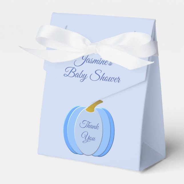 Ballotins Cute Blue Baby Boy Citrouille Baby shower personna (Verso)