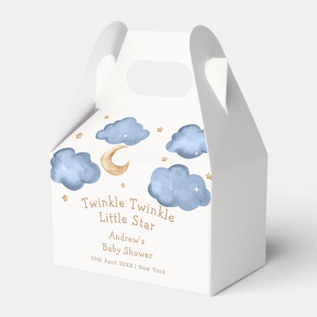 Ballotins Cute Blue Moon Stars Twinkle Twinkle Baby shower (Verso)